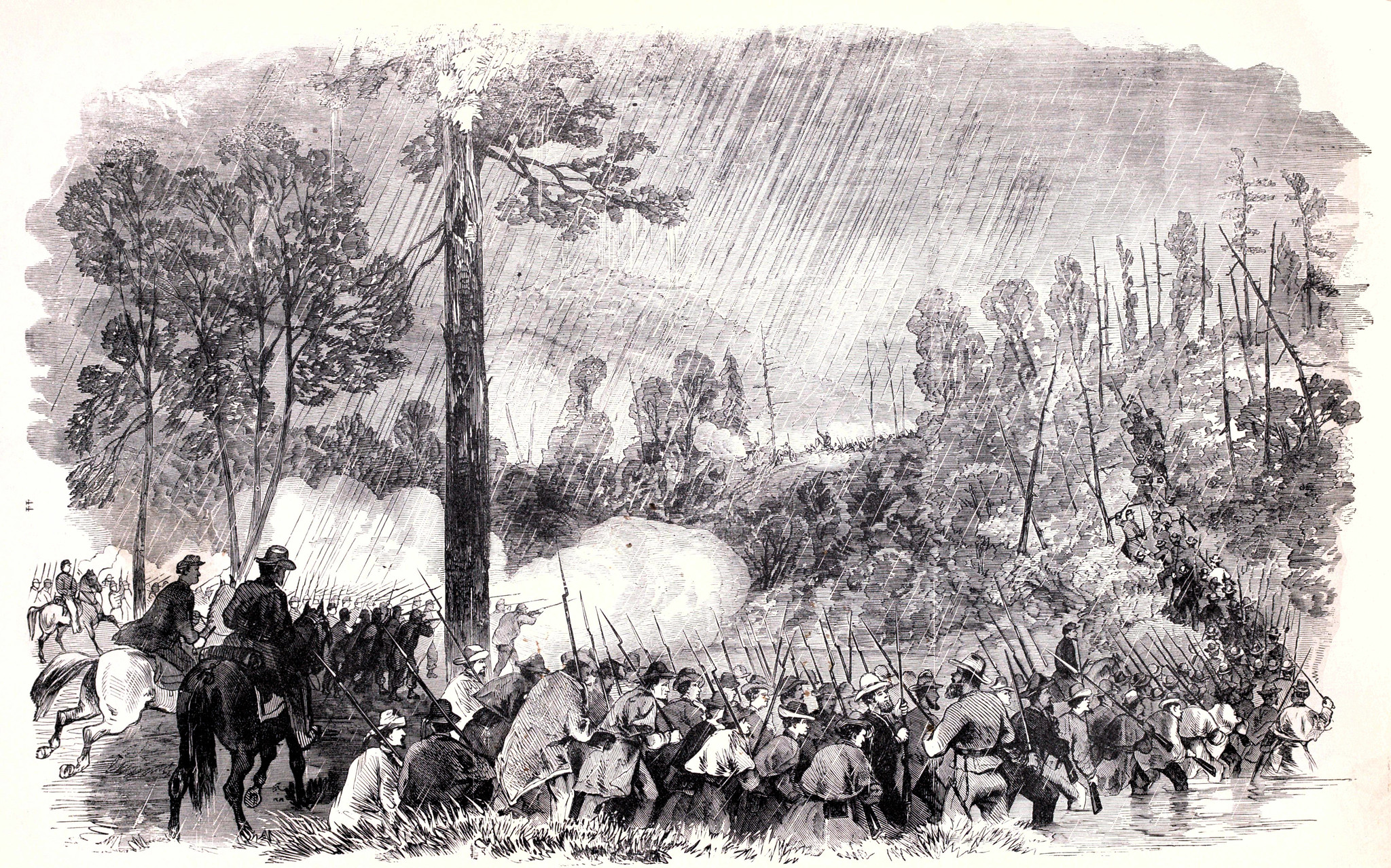 Battle Of Corrick's Ford, between the Troops of General McClellan's Command, under General Morris, and the Confederates under General Garnett, July 13th, 1861