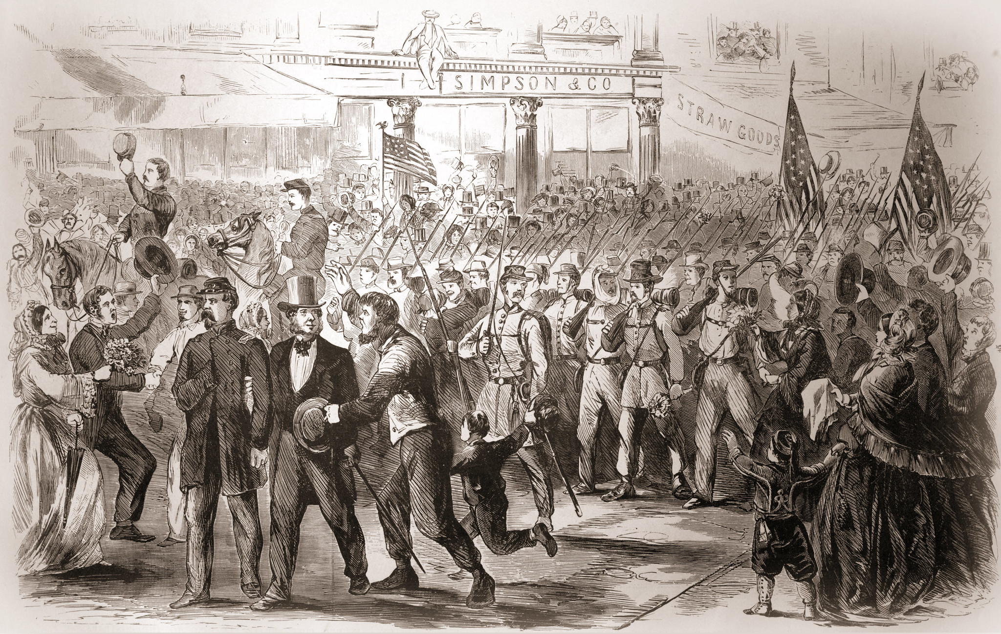 Reception by the People of New York of the Sixty-Ninth Regiment, N. Y. S. M., on Their Return from the Seat of War, Escorted by the New York Seventh Regiment.