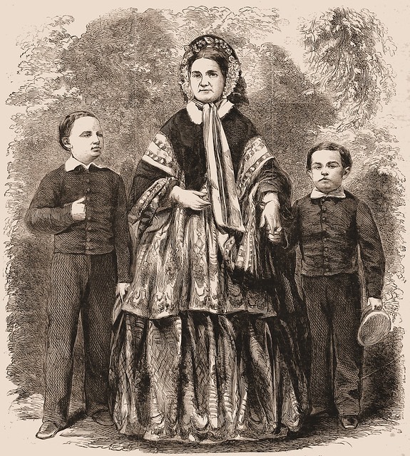 Mrs. Abraham Lincoln, Wife of the President Elect, And Sons. - From a Photograph by P. Butler, of Springfield, Ill