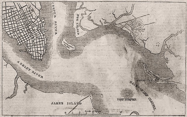 Plan of the Harbor of Charleston, S. C., Showing the Relative Position of the Several Fortresses