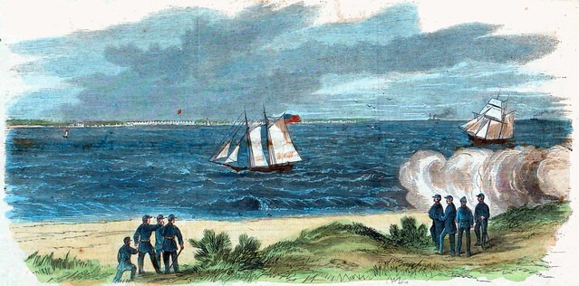 Firing at the Schooner Shannon, Laden with Ice, From the Battery on Morris Island, S.C. April 3, 1861