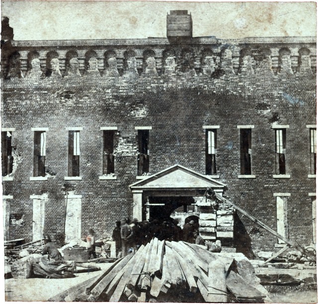 Fort Sumter war damaged exteror entrance after bombardment