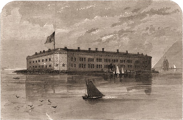 Fort Sumter, from Reminiscences of Forts Sumter and Moultrie in 1860-'61, by Abner Doubleday, 1875