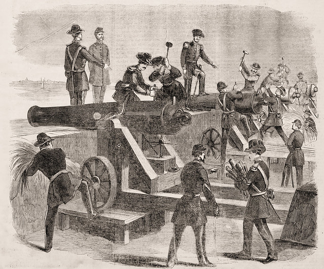 Spiking the Guns in Fort Moultrie, Charleston, S. C., Previous to the Evacuation of the Fort by Col. Anderson and the U. S. Troops