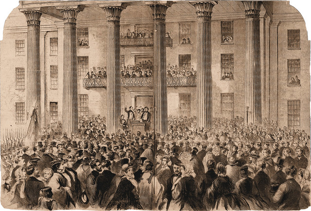 “Inauguration of Jefferson Davis, President of the Southern Confederacy, at Montgomery, Ala., on Monday Feb 18, 1861. — From Sketch by our Special Artist;” (Frank Leslie’s Illustrated Newspaper, March 23, 1861)