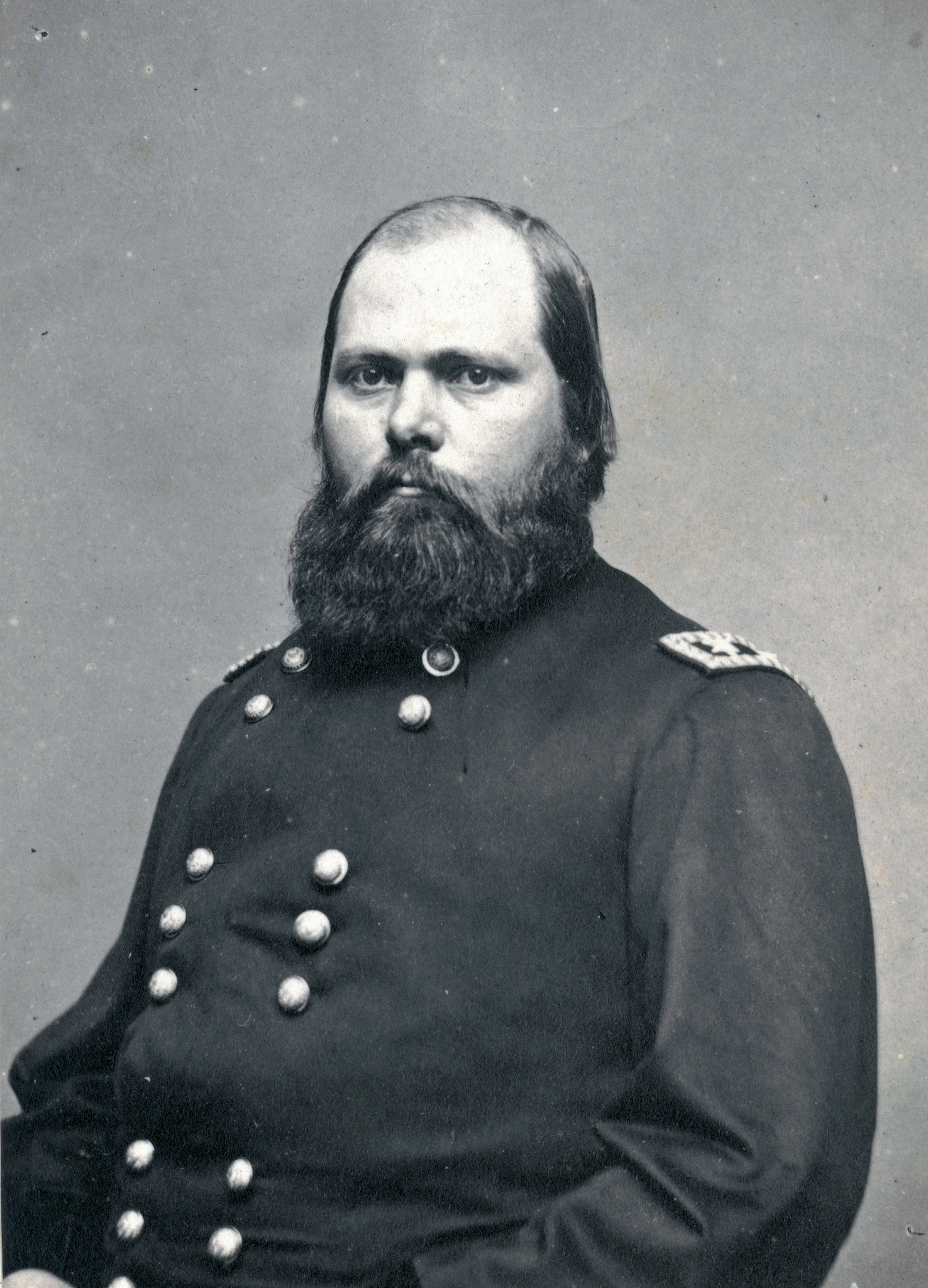Brigadier General George Lucas Hartsuff of Regular Army Infantry Regiment and U.S. Volunteers Infantry Regiment in uniform / From photographic negative by Brady.
