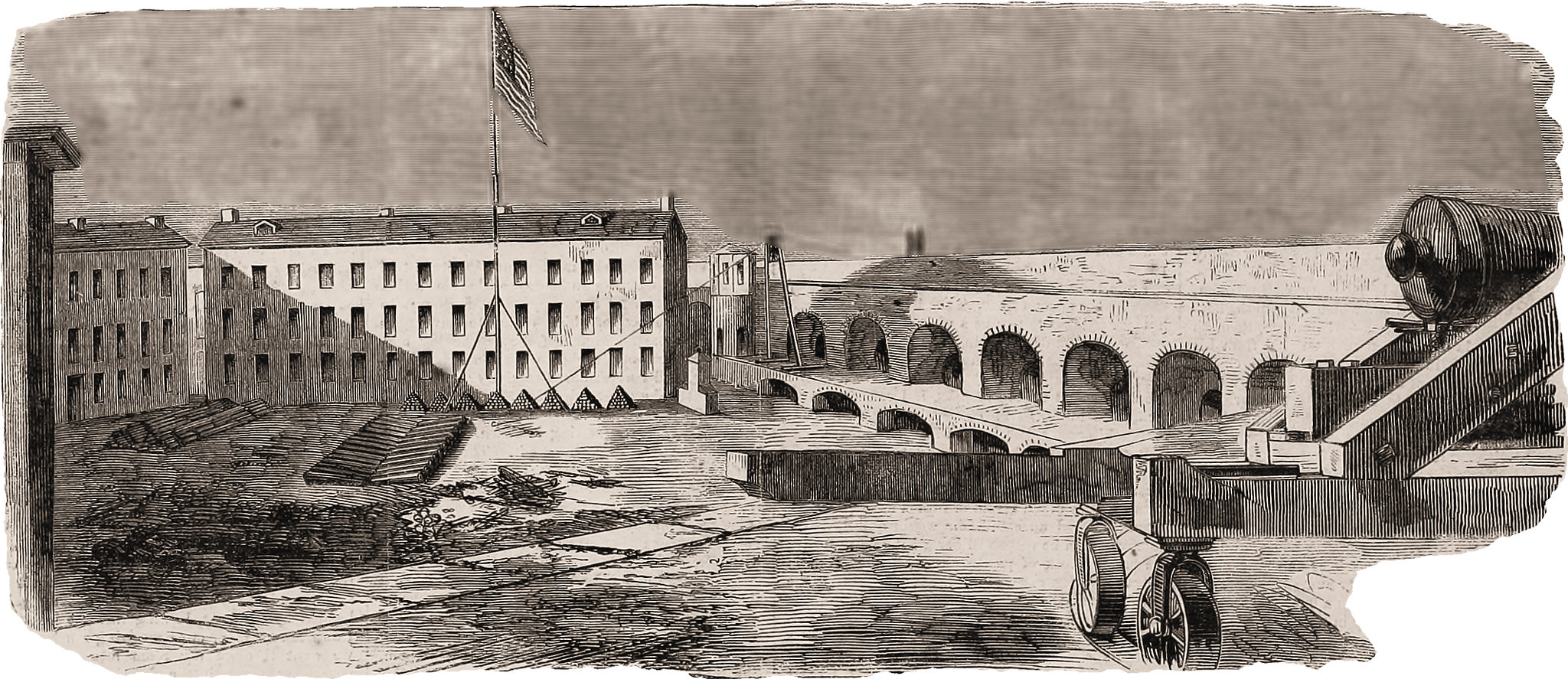Interior of Fort Sumter, from the Parapet—Drawn by an Officer of Major Anderson's Command; Harper's Weekly, January 26, 1861