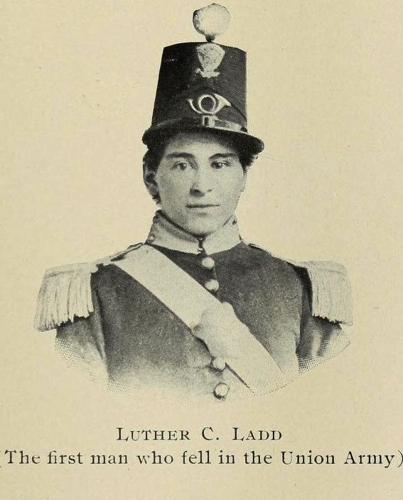 Luther Ladd, the first Union soldier killed in action during the American Civil War.