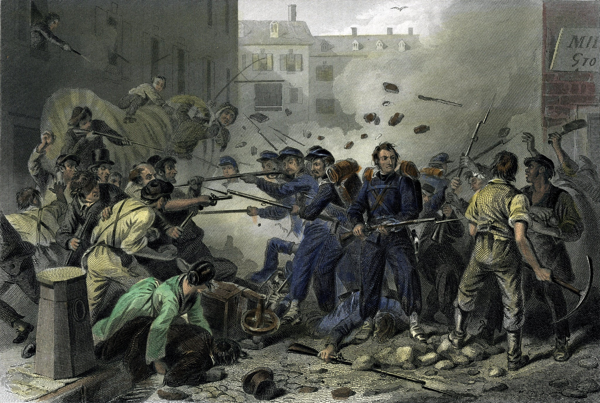 Massachusetts Militia Passing Through Baltimore (Baltimore Riot of 1861)
