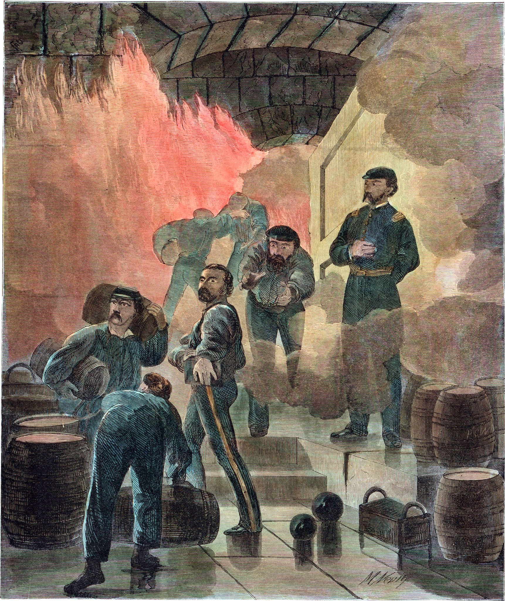 Removing Powder from the Magazine of Fort Sumter during the Bombardment