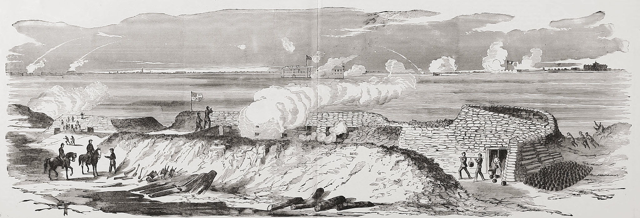 The Bombardment of Fort Sumter, Sketched from Morris Island, Charleston Harbor, S.C.