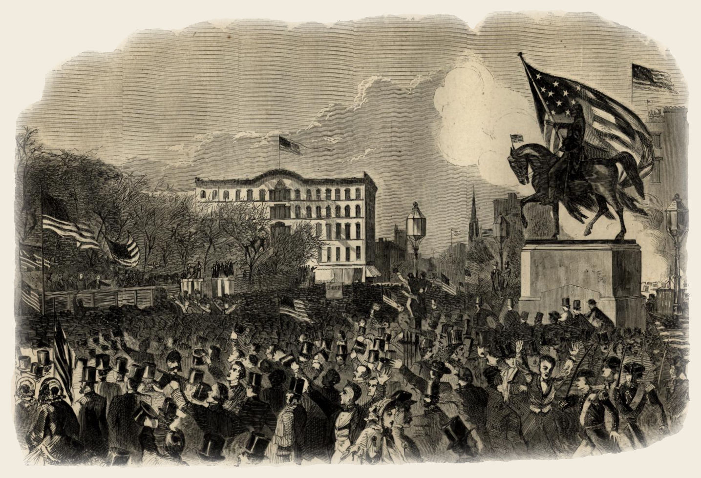 The Great Meeting in Union Square, New York, to Support the Government, April 20, 1861