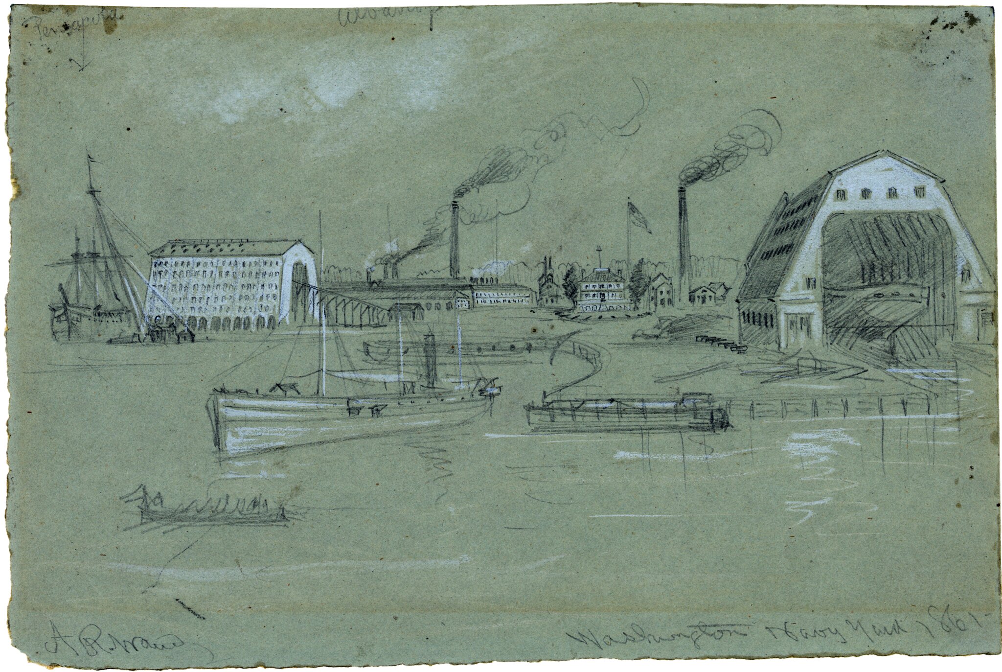 Washington Navy Yard, 1861, Alfred R. Waud