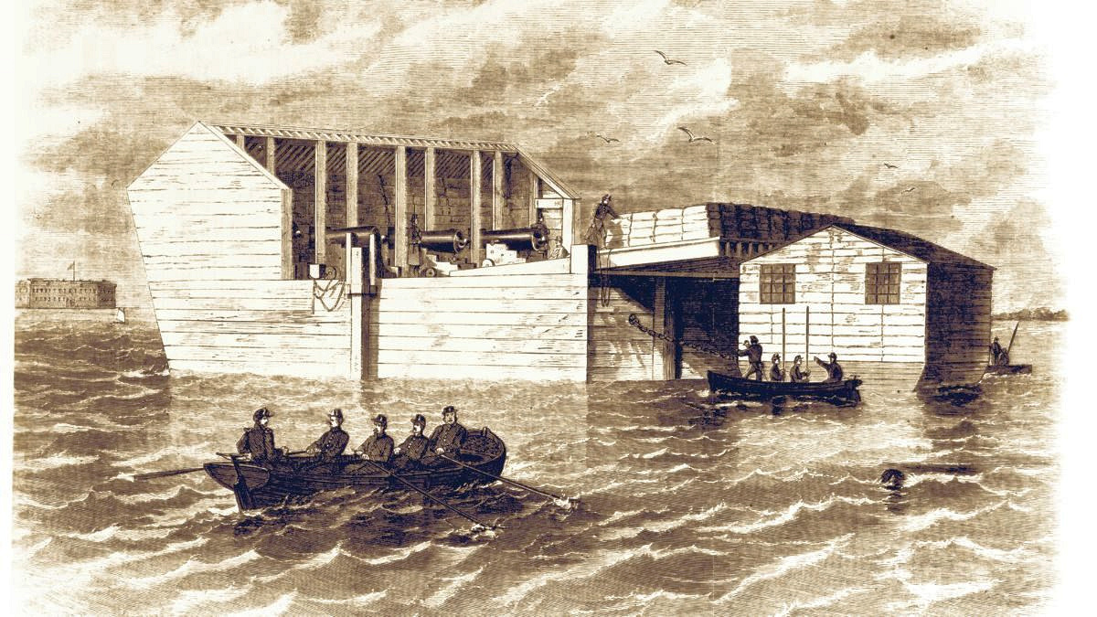 Patterned after a model built in France and used during the Crimean War, the Confederates’ Floating Battery was a daunting and, in theory, potentially ruthless vessel