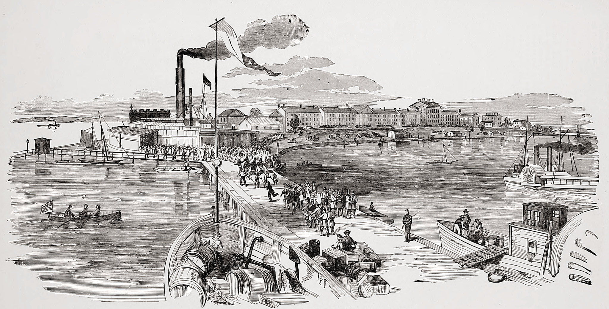 Landing of Troops at the Wharf of the Naval Acadamy, Annapolis, Md.