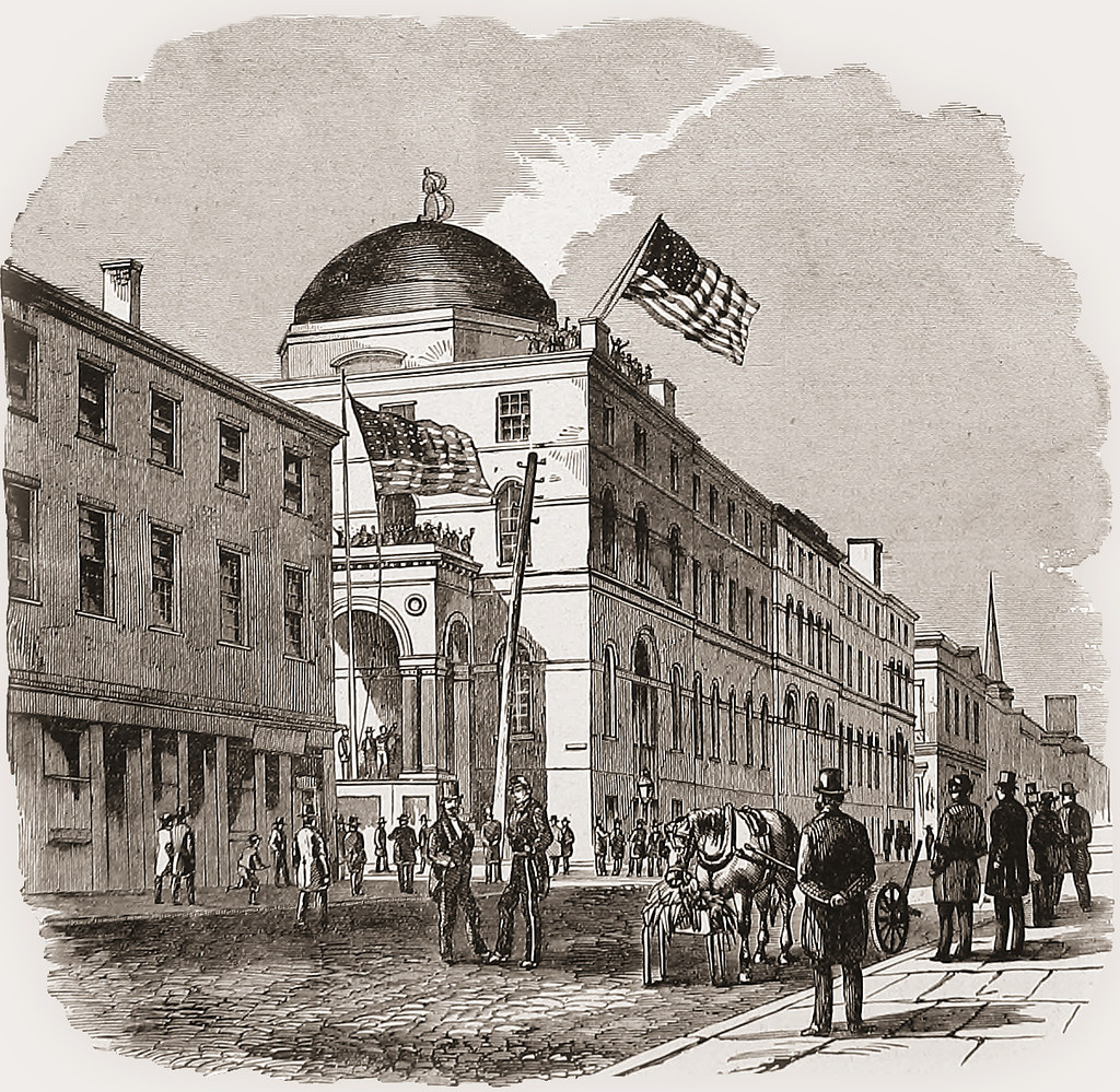 Raising the Stars and Stripes at the Custom-House at Baltimore