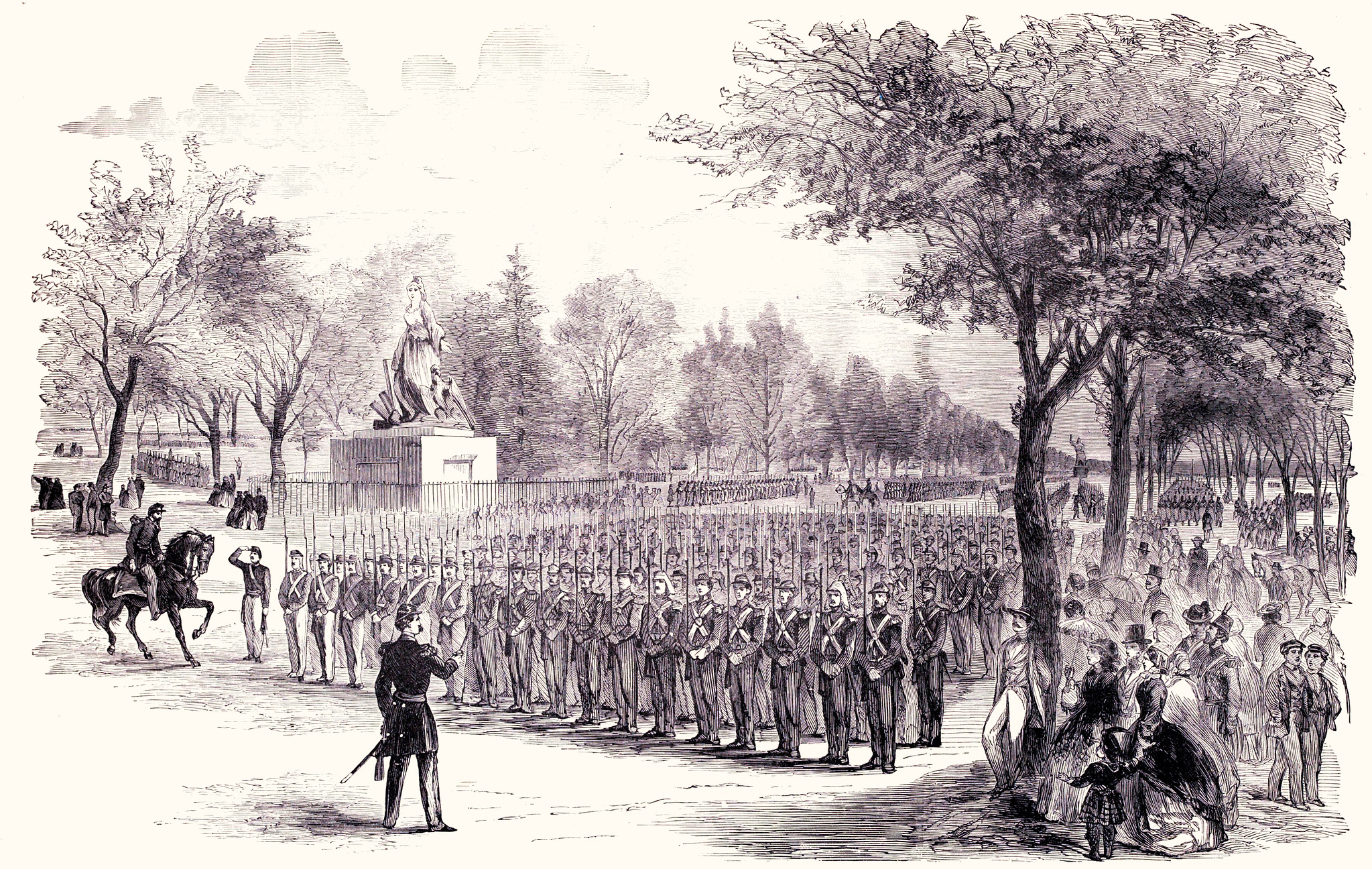 Troops Drilling in the Grounds on the North Side of the Capitol, Washington, D. C.