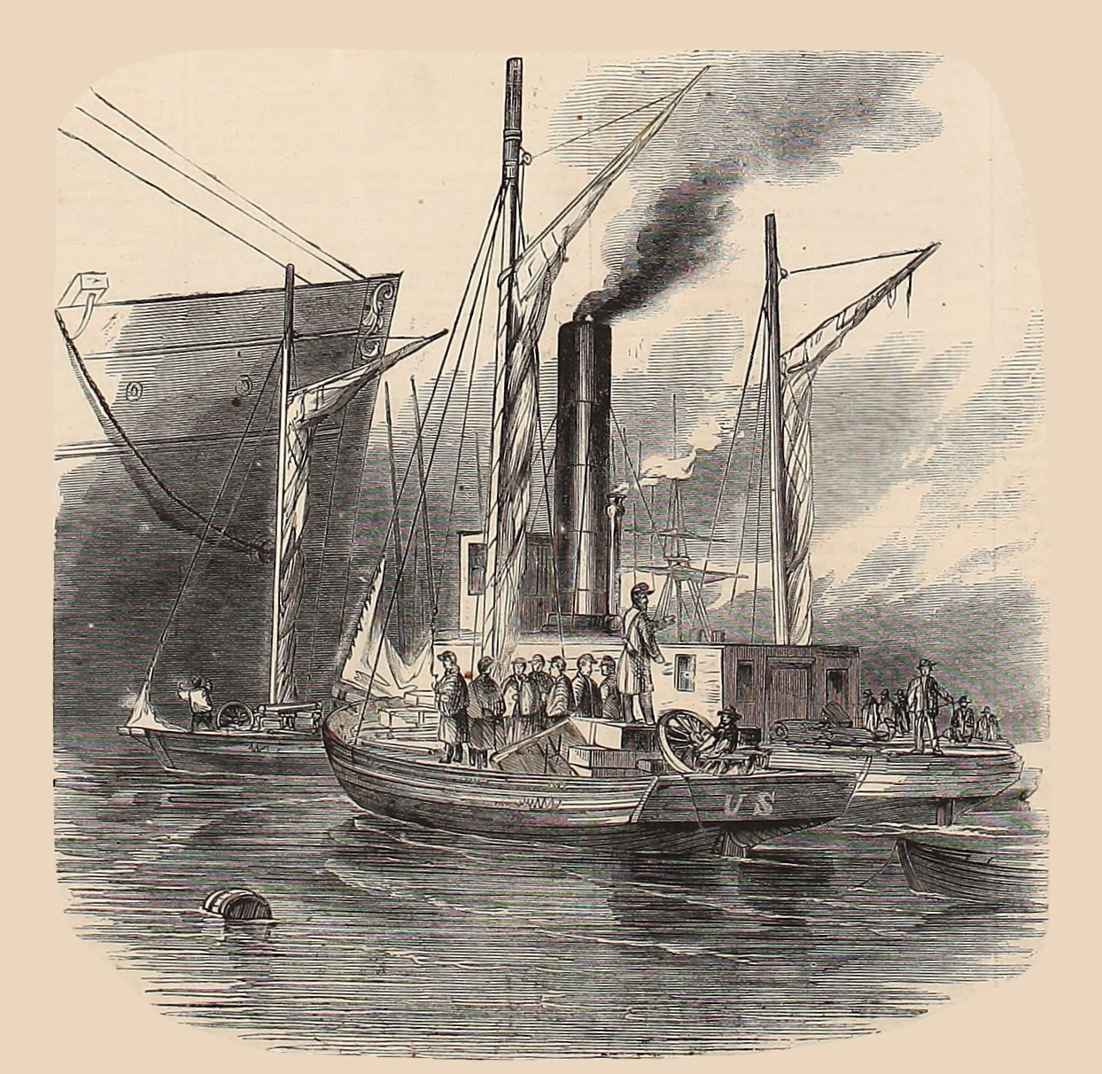 United States Lighter Conveying Troops and Stores to the Steamer Baltic Lying at Collins' Dock, Canal Street, New York