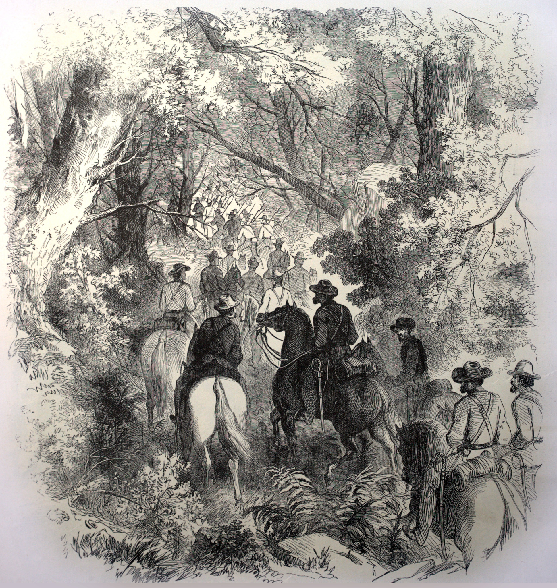 Advance of General Rosecrans's Division through the Forests of Laurel Hill to Attack the Confederate Intrenchments at Rich Mountain