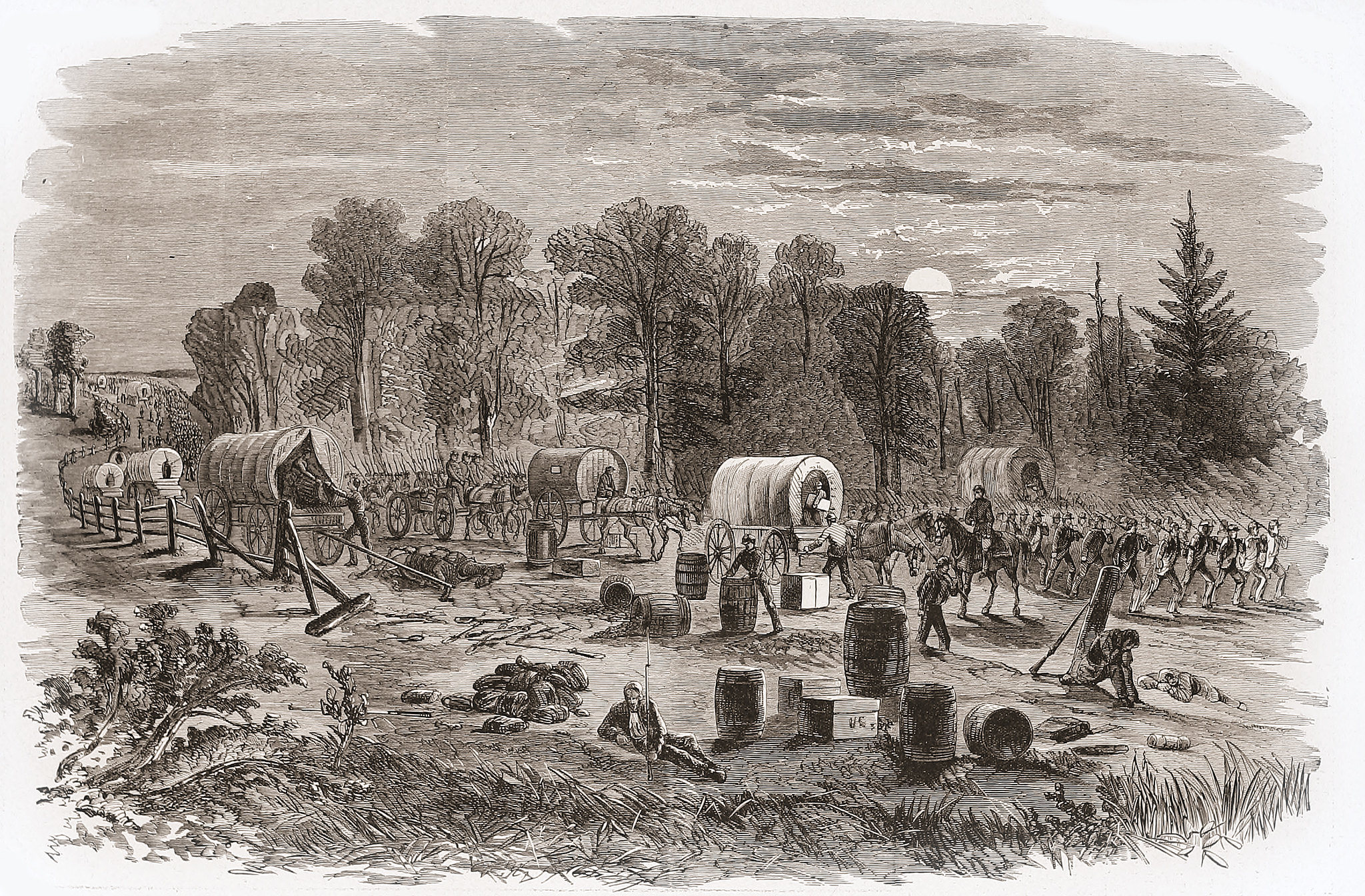 Blenker's Brigade Covering the Retreat near Centreville after the battle at Bull Run