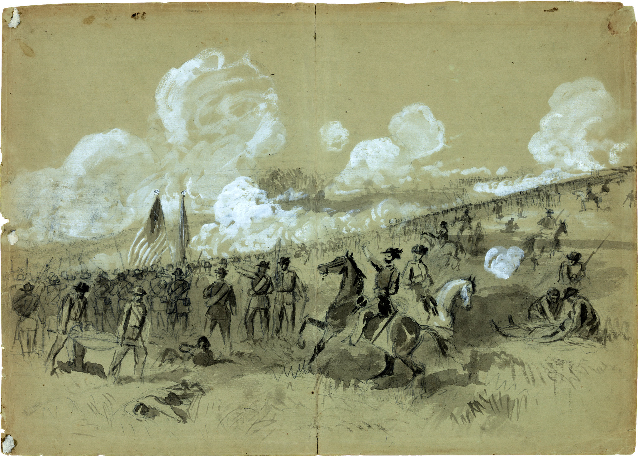 Colonel Burnside's brigade at Bull Run by Alfred R. Waud