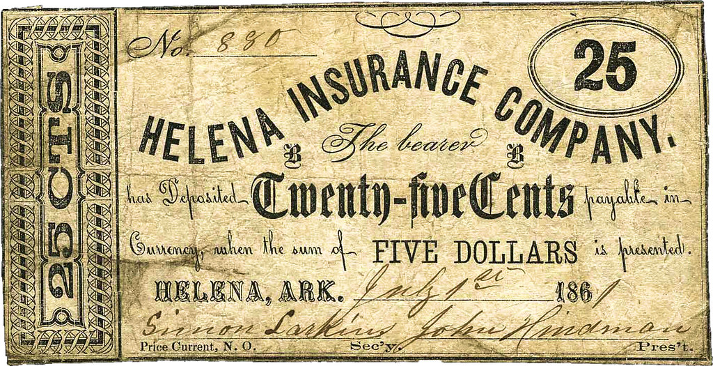 Helena, AR—Helena Insurance Co.—25¢—July 1, 1861