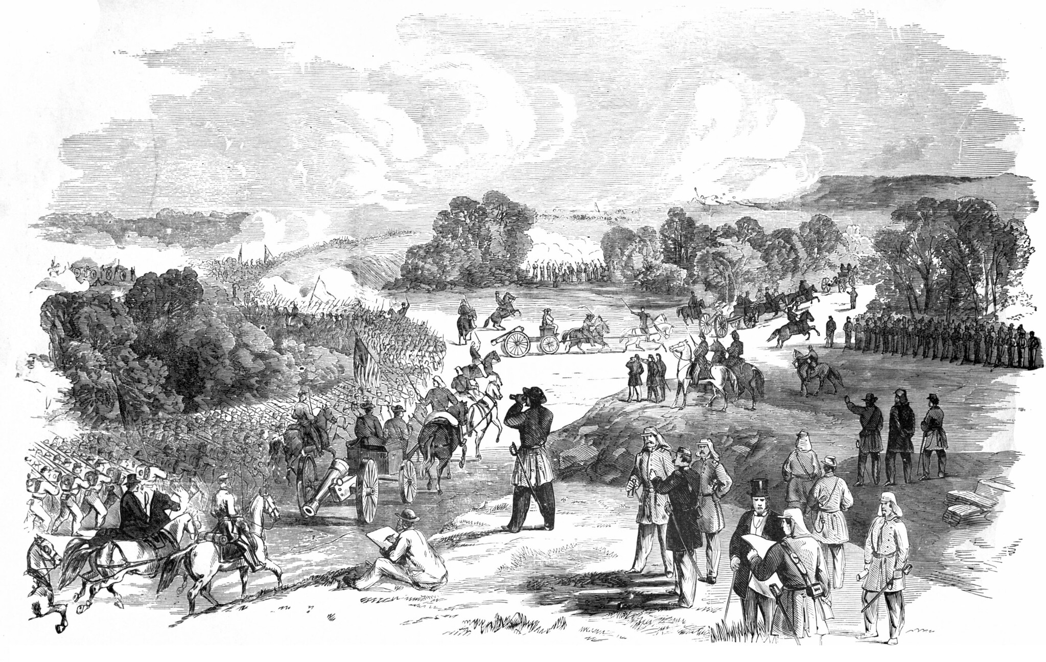 The Battle Of Bull Run, between the Federal Army, Commanded by Major General McDowell, and the Confederate Army, under Generals Johnston and Beauregard, on July 21st, 1861—Advance of the Federal Troops