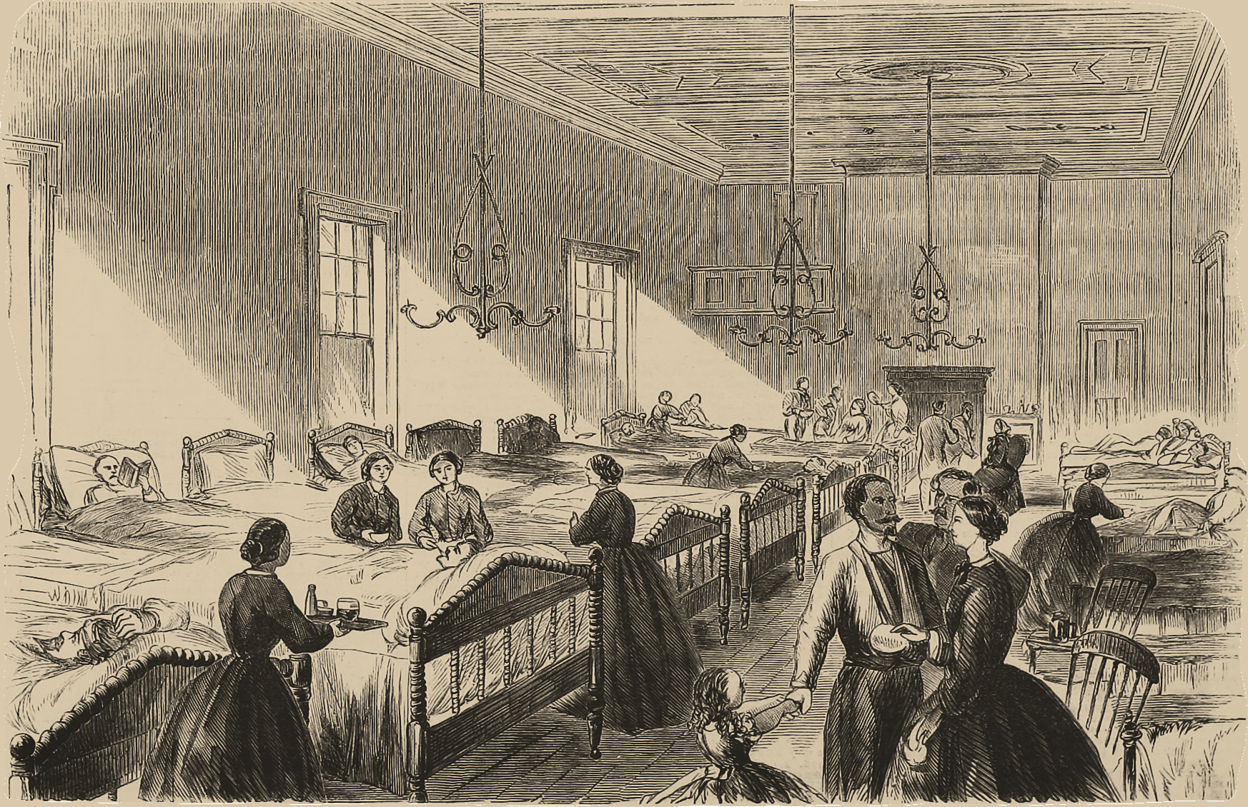 The United States General Hospital at Georgetown, D. C., Formerly the Union Hotel—Volunteer Nurses Attending the Sick and Wounded