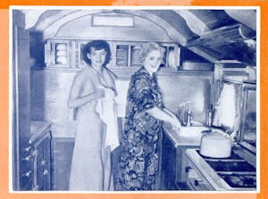 Dish washing is a simple task in this traveling kitchen.
