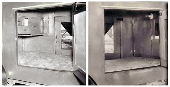 Trailer for Two vintage 1947 teardrop trailer construction - view inside