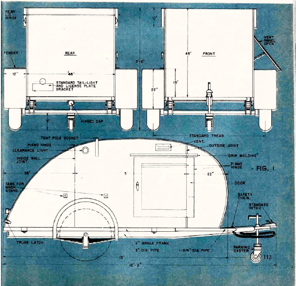 Teardrop drawing from September 1947 "Mechanix Illustrated"